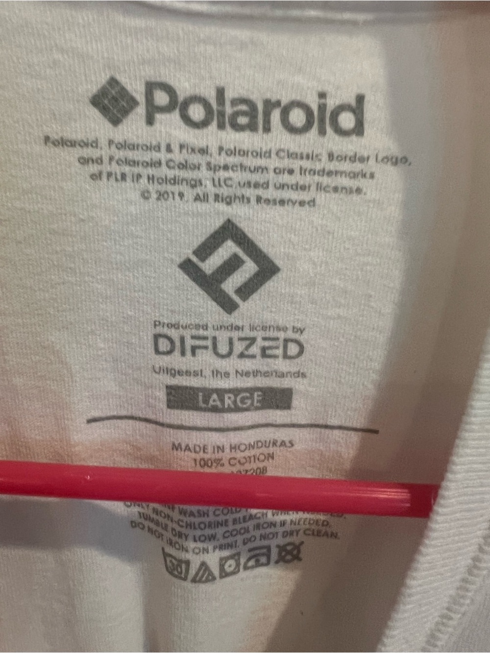 Polaroid White Long Sleeve Tee with Rainbow Logo L - Picture 2 of 5